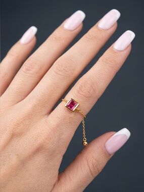 8: Stainless steel adjustable ring CZ